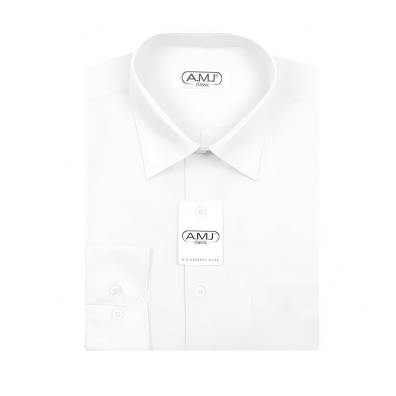 Pánská košile AMJ CLASSIC, dlouhý rukáv, bílá